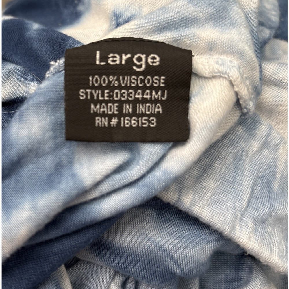 Tie Dye Flare Maxi Skirt Size Large Blue White Jersey Knit Festival Hippie Y2K - Picture 7 of 12